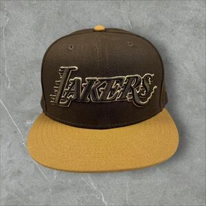 Los Angeles LA Lakers Side Patch 17x World Champions Fitted Ball Cap Hat - 7 1/4